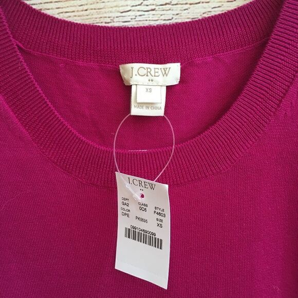 NEW‎ WITH TAGS J CREW COTTON CARYN SHELL IN DEEP FUCHSIA - Picture 3 of 6